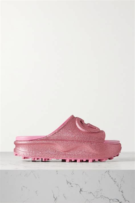 pink gucci slides platform|Gucci slides pink fluffy.